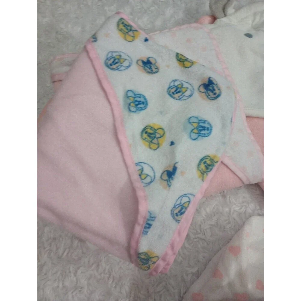 Lote 5 Pcs baby girl Pink hooded bath towels